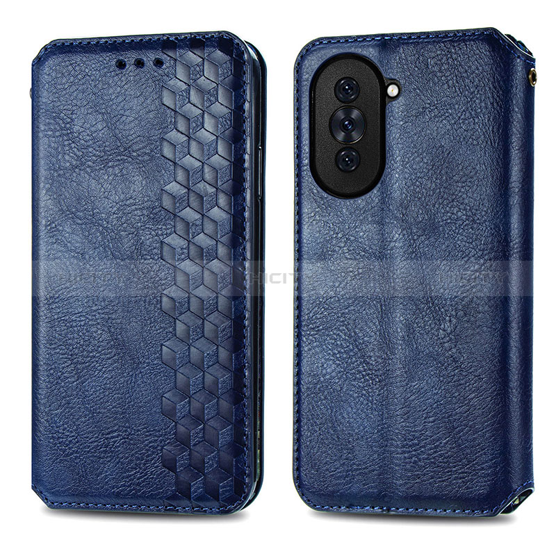 Coque Portefeuille Livre Cuir Etui Clapet S01D pour Huawei Nova 10 Pro Bleu Plus