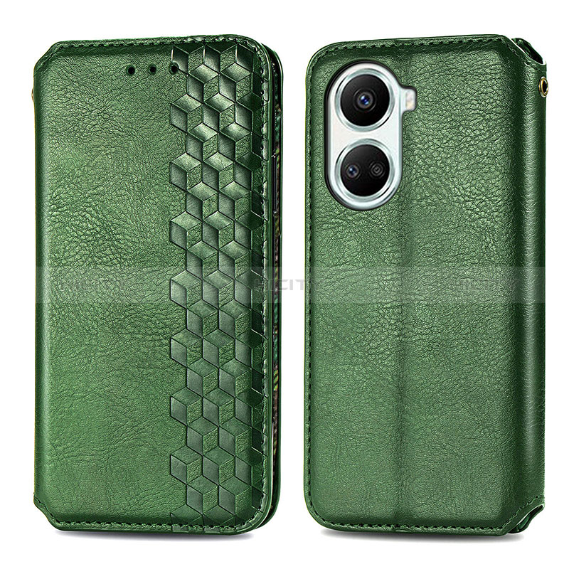 Coque Portefeuille Livre Cuir Etui Clapet S01D pour Huawei Nova 10 SE Vert Plus