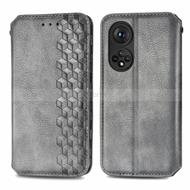 Coque Portefeuille Livre Cuir Etui Clapet S01D pour Huawei Nova 9 Pro Gris Plus