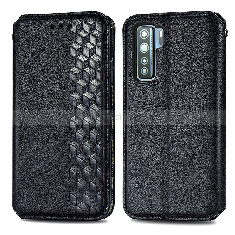 Coque Portefeuille Livre Cuir Etui Clapet S01D pour Huawei P40 Lite 5G Noir Plus