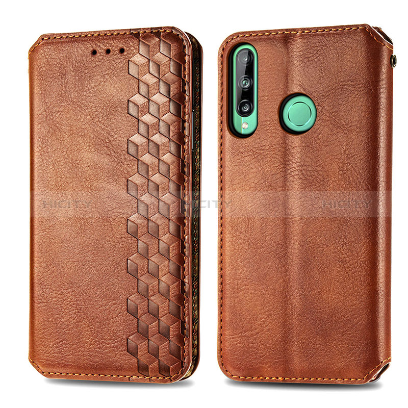 Coque Portefeuille Livre Cuir Etui Clapet S01D pour Huawei Y7p Marron Plus