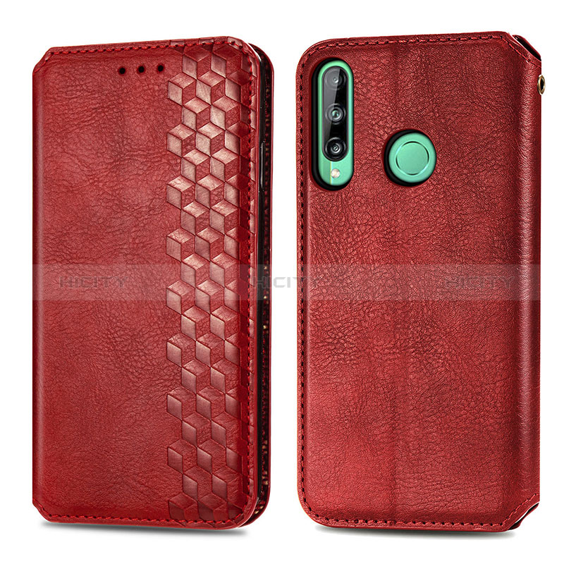 Coque Portefeuille Livre Cuir Etui Clapet S01D pour Huawei Y7p Rouge Plus