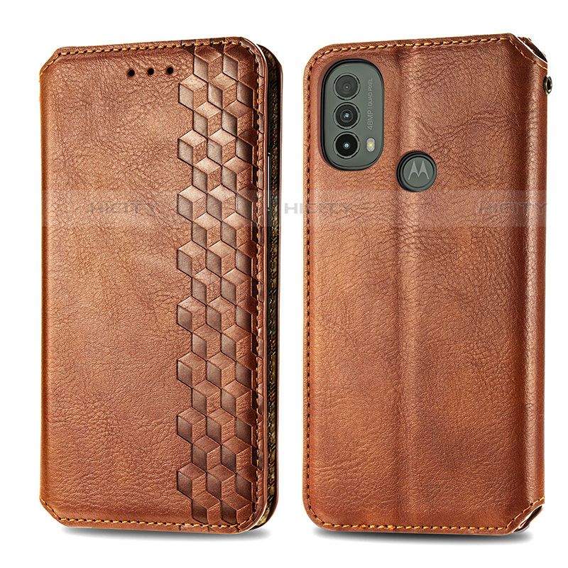 Coque Portefeuille Livre Cuir Etui Clapet S01D pour Motorola Moto E30 Marron Plus