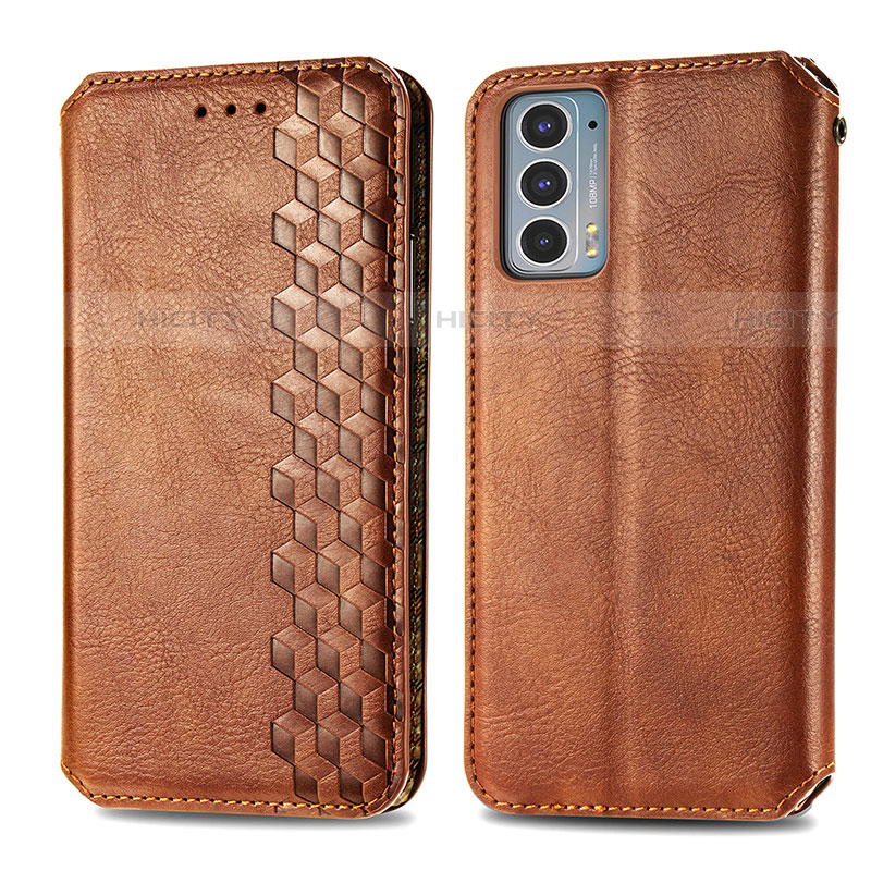 Coque Portefeuille Livre Cuir Etui Clapet S01D pour Motorola Moto Edge 20 5G Marron Plus