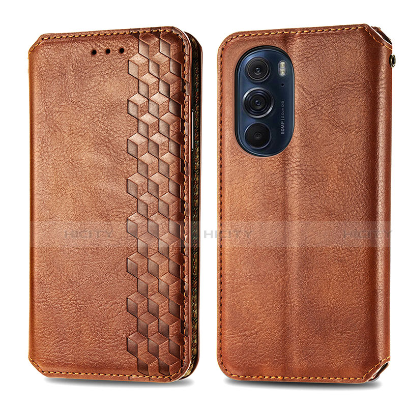 Coque Portefeuille Livre Cuir Etui Clapet S01D pour Motorola Moto Edge 30 Pro 5G Marron Plus