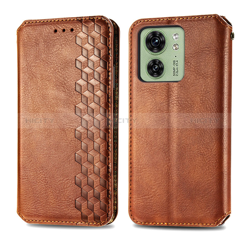 Coque Portefeuille Livre Cuir Etui Clapet S01D pour Motorola Moto Edge 40 5G Marron Plus