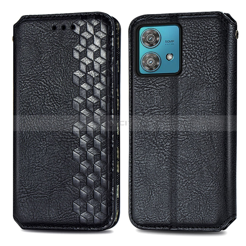 Coque Portefeuille Livre Cuir Etui Clapet S01D pour Motorola Moto Edge 40 Neo 5G Noir Plus