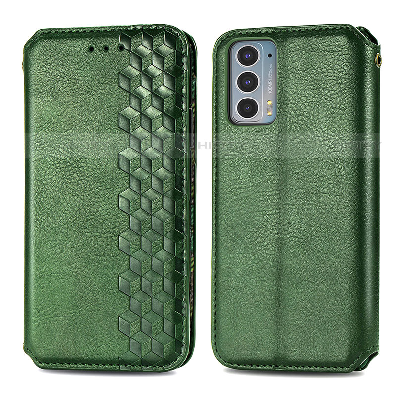 Coque Portefeuille Livre Cuir Etui Clapet S01D pour Motorola Moto Edge Lite 5G Vert Plus