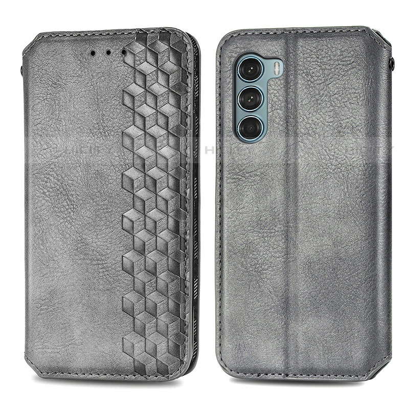 Coque Portefeuille Livre Cuir Etui Clapet S01D pour Motorola Moto Edge S30 5G Gris Plus