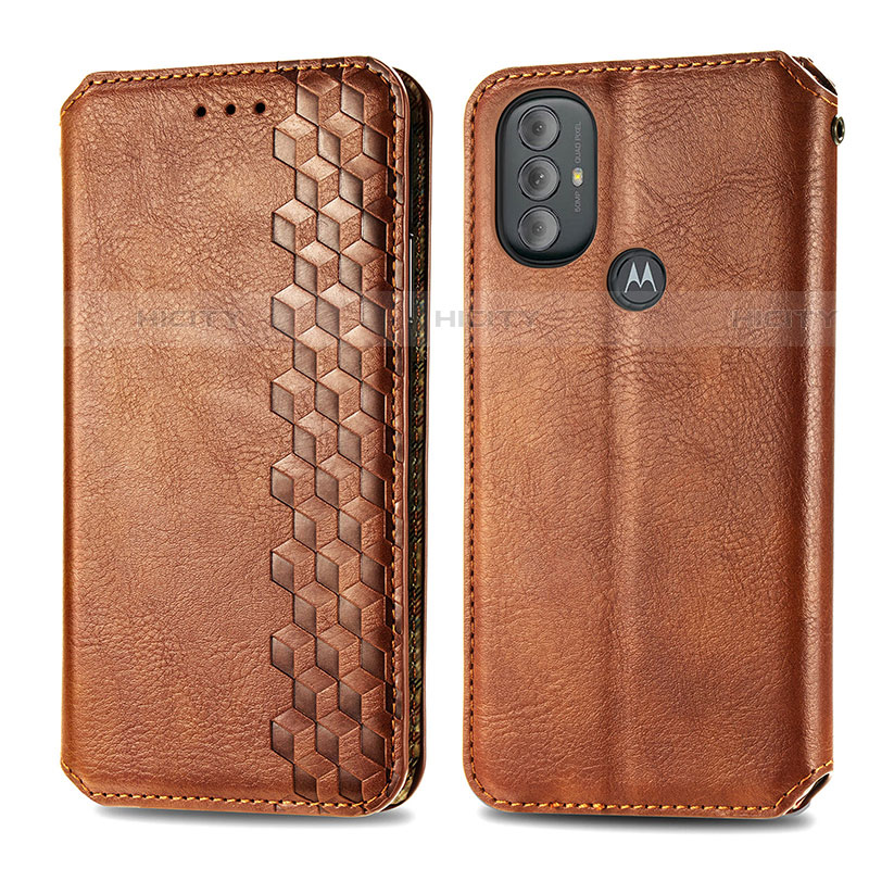 Coque Portefeuille Livre Cuir Etui Clapet S01D pour Motorola Moto G Power (2022) Marron Plus