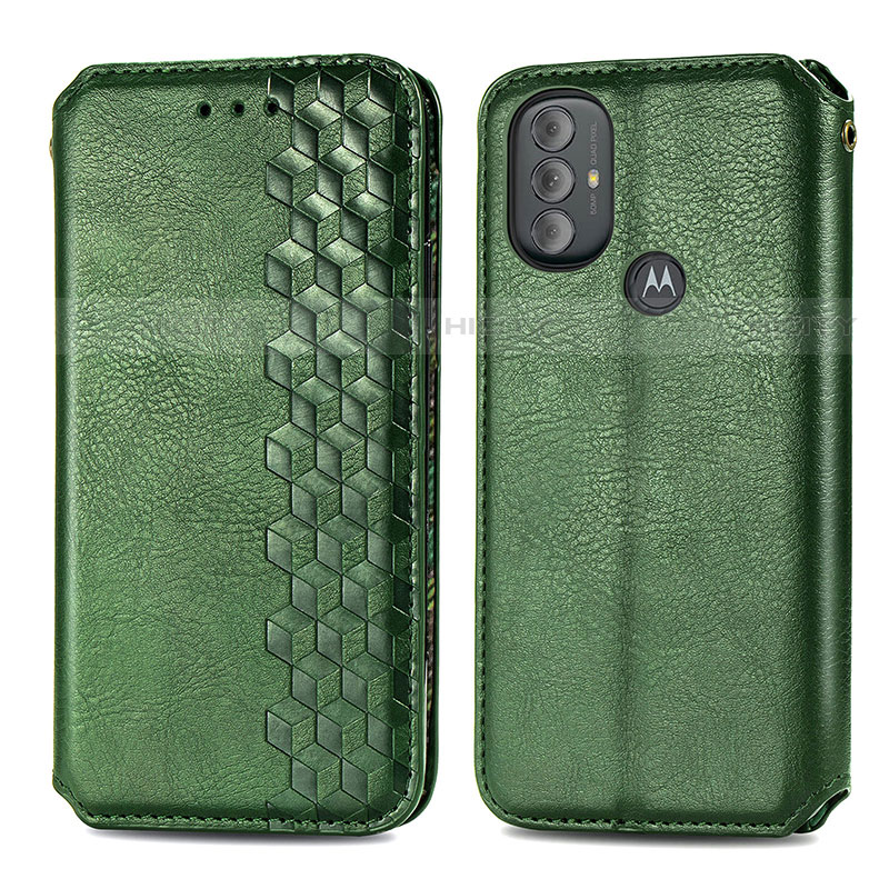 Coque Portefeuille Livre Cuir Etui Clapet S01D pour Motorola Moto G Power (2022) Vert Plus