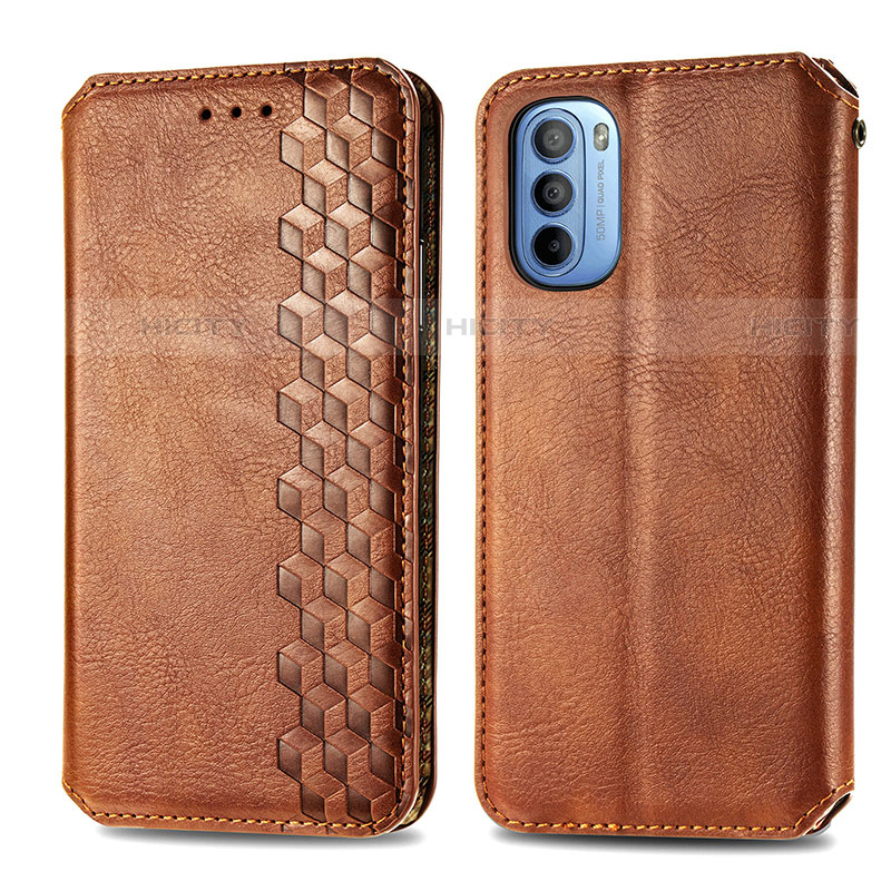 Coque Portefeuille Livre Cuir Etui Clapet S01D pour Motorola Moto G31 Marron Plus