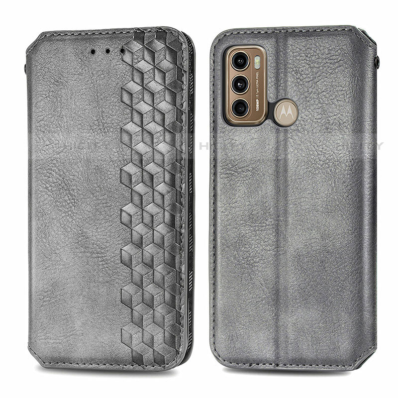 Coque Portefeuille Livre Cuir Etui Clapet S01D pour Motorola Moto G40 Fusion Gris Plus