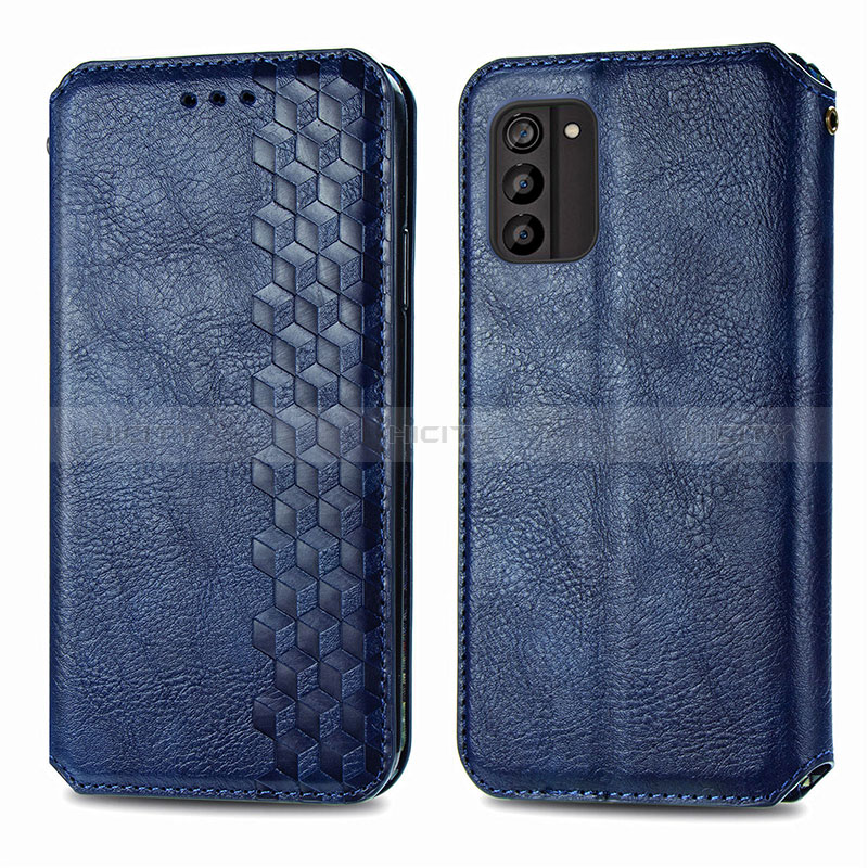 Coque Portefeuille Livre Cuir Etui Clapet S01D pour Nokia G100 Bleu Plus