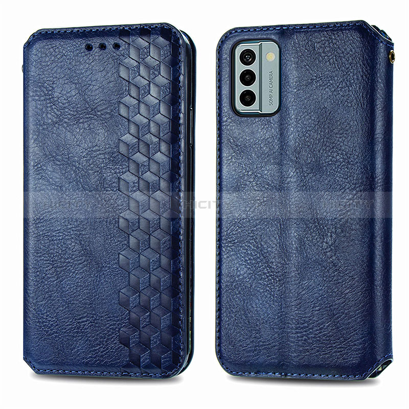 Coque Portefeuille Livre Cuir Etui Clapet S01D pour Nokia G22 Bleu Plus