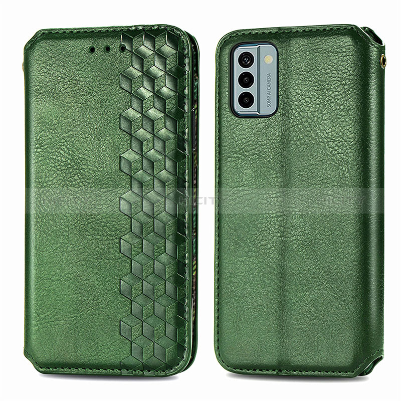 Coque Portefeuille Livre Cuir Etui Clapet S01D pour Nokia G22 Vert Plus