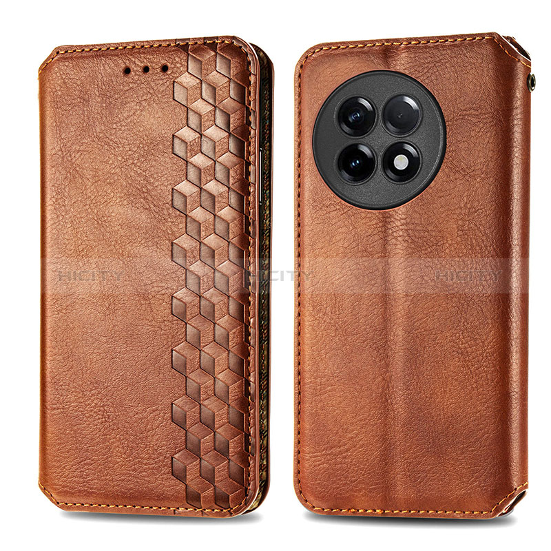 Coque Portefeuille Livre Cuir Etui Clapet S01D pour OnePlus 11R 5G Marron Plus