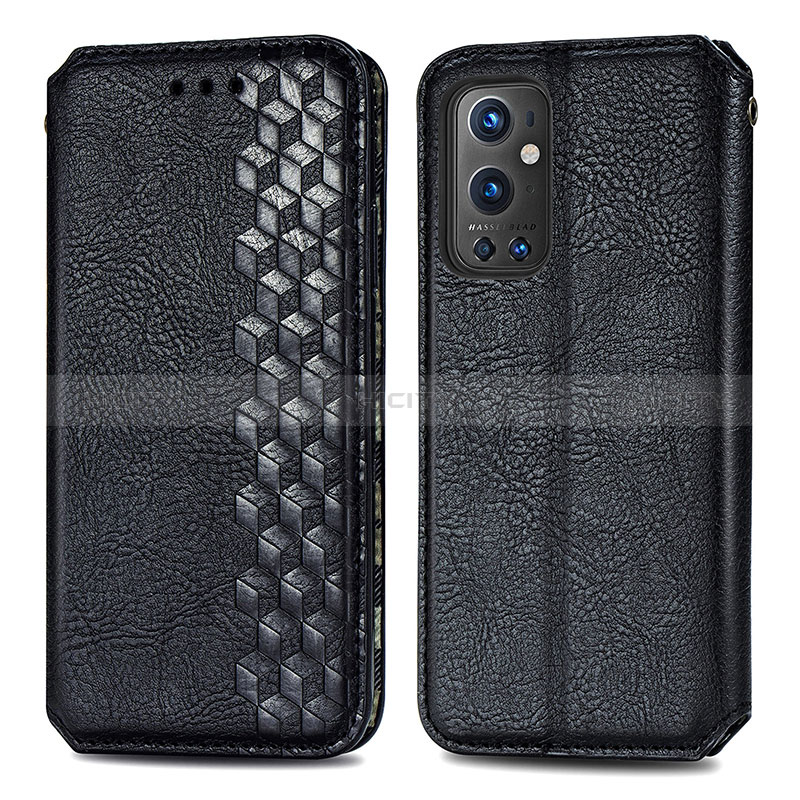 Coque Portefeuille Livre Cuir Etui Clapet S01D pour OnePlus 9 Pro 5G Noir Plus