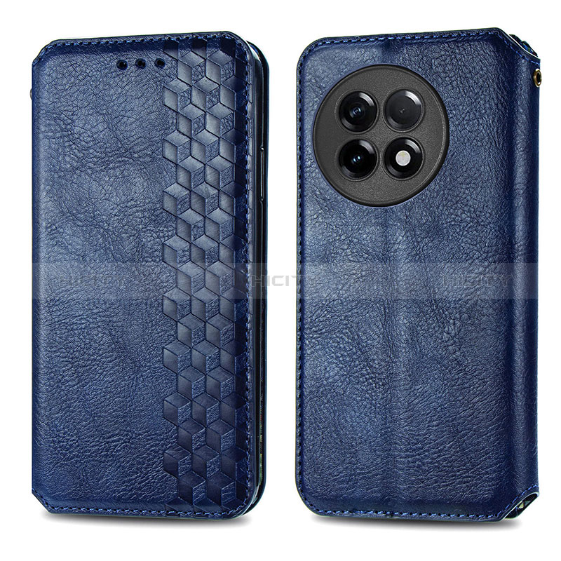 Coque Portefeuille Livre Cuir Etui Clapet S01D pour OnePlus Ace 2 5G Bleu Plus