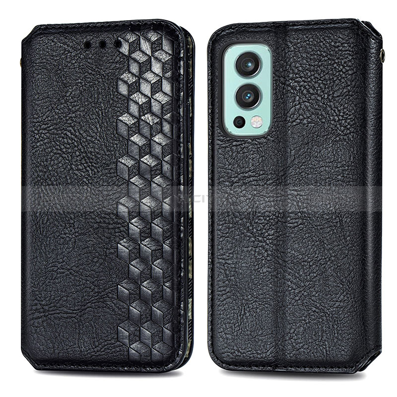 Coque Portefeuille Livre Cuir Etui Clapet S01D pour OnePlus Nord 2 5G Noir Plus