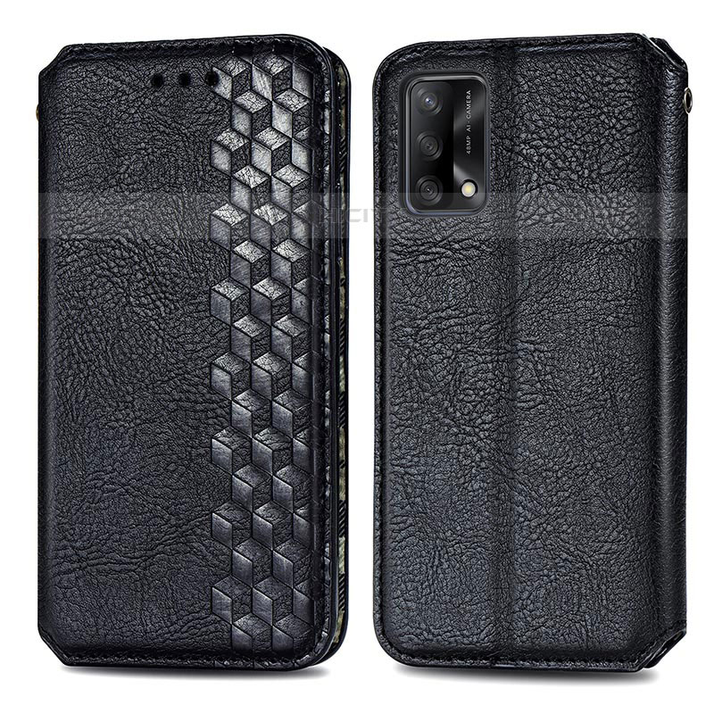 Coque Portefeuille Livre Cuir Etui Clapet S01D pour Oppo A74 4G Noir Plus