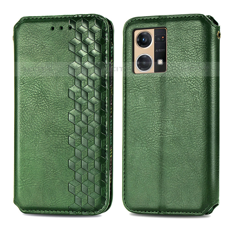 Coque Portefeuille Livre Cuir Etui Clapet S01D pour Oppo F21s Pro 4G Vert Plus