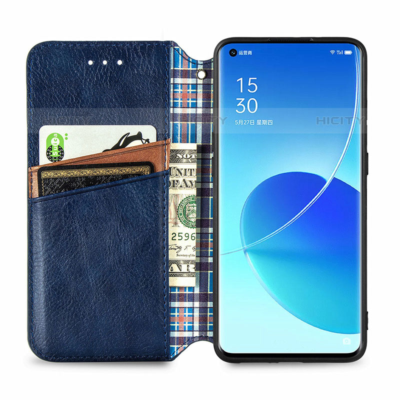 Coque Portefeuille Livre Cuir Etui Clapet S01D pour Oppo Reno6 Pro 5G India Plus