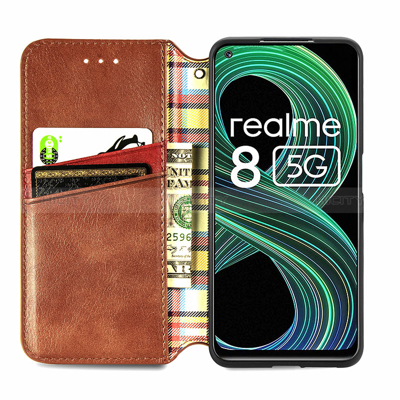 Coque Portefeuille Livre Cuir Etui Clapet S01D pour Realme 8 5G Plus