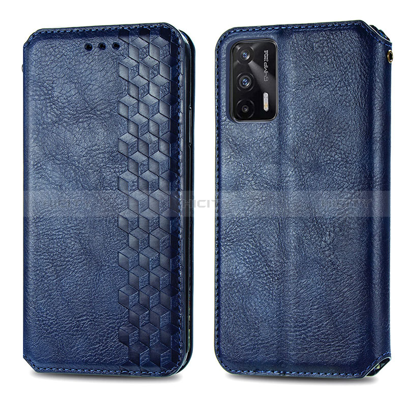 Coque Portefeuille Livre Cuir Etui Clapet S01D pour Realme GT Neo 2T 5G Bleu Plus