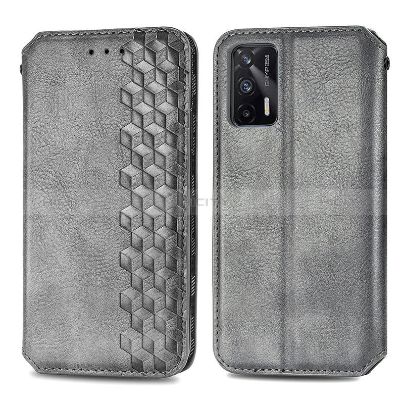 Coque Portefeuille Livre Cuir Etui Clapet S01D pour Realme GT Neo 2T 5G Gris Plus