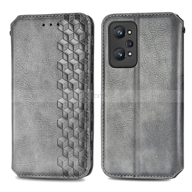 Coque Portefeuille Livre Cuir Etui Clapet S01D pour Realme GT Neo2 5G Gris Plus