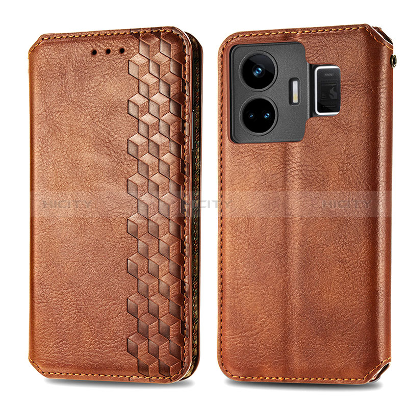 Coque Portefeuille Livre Cuir Etui Clapet S01D pour Realme GT Neo5 5G Marron Plus