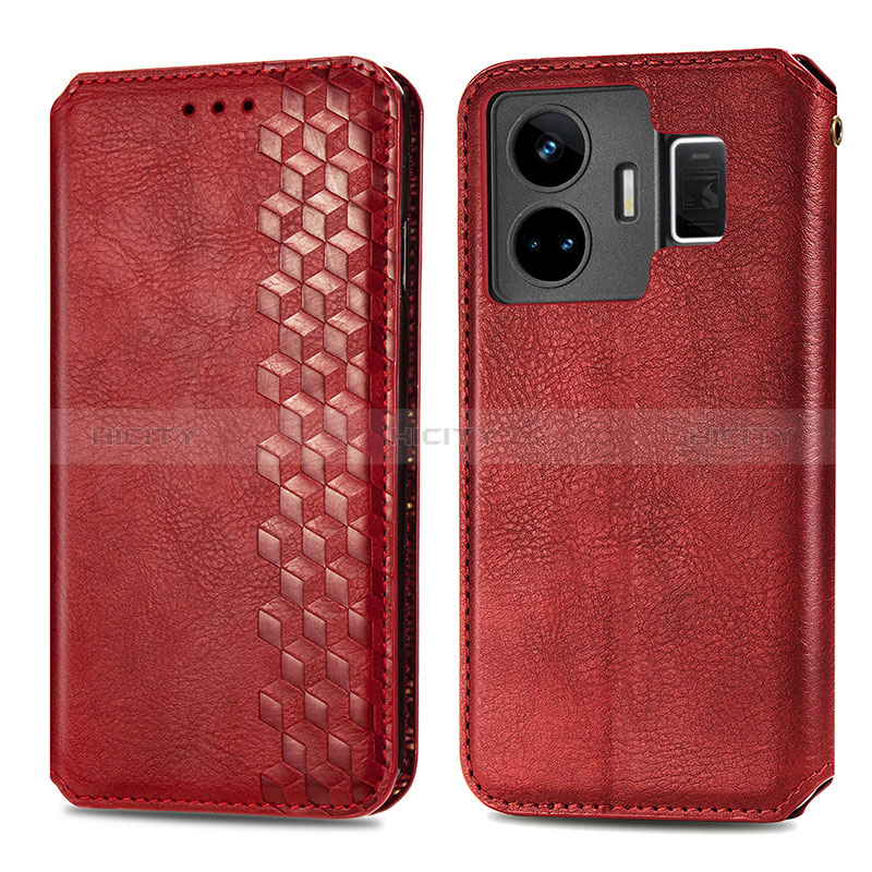 Coque Portefeuille Livre Cuir Etui Clapet S01D pour Realme GT Neo5 5G Rouge Plus