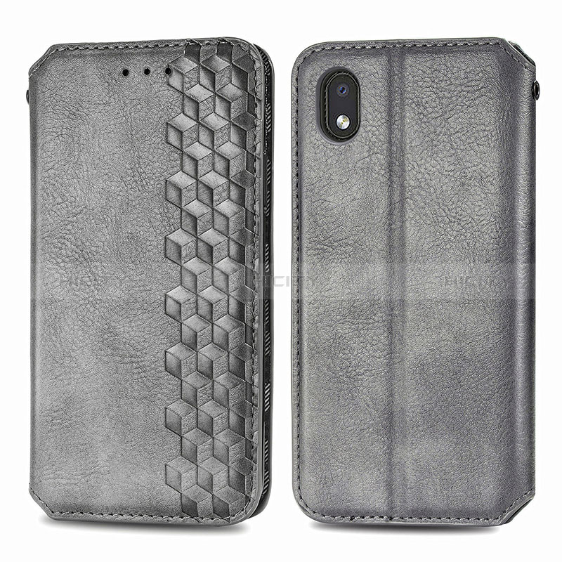 Coque Portefeuille Livre Cuir Etui Clapet S01D pour Samsung Galaxy A01 Core Gris Plus