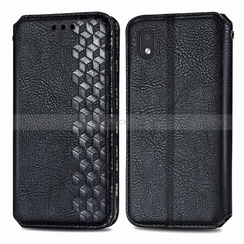 Coque Portefeuille Livre Cuir Etui Clapet S01D pour Samsung Galaxy A01 Core Noir Plus