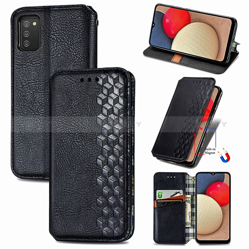 Coque Portefeuille Livre Cuir Etui Clapet S01D pour Samsung Galaxy A02s Plus