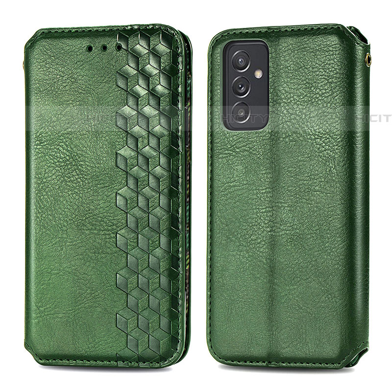 Coque Portefeuille Livre Cuir Etui Clapet S01D pour Samsung Galaxy A05s Vert Plus