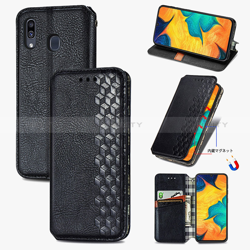 Coque Portefeuille Livre Cuir Etui Clapet S01D pour Samsung Galaxy A20 Plus