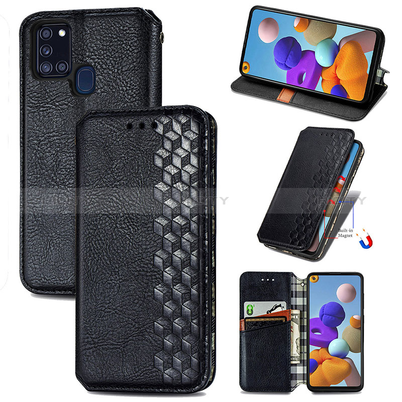 Coque Portefeuille Livre Cuir Etui Clapet S01D pour Samsung Galaxy A21s Plus