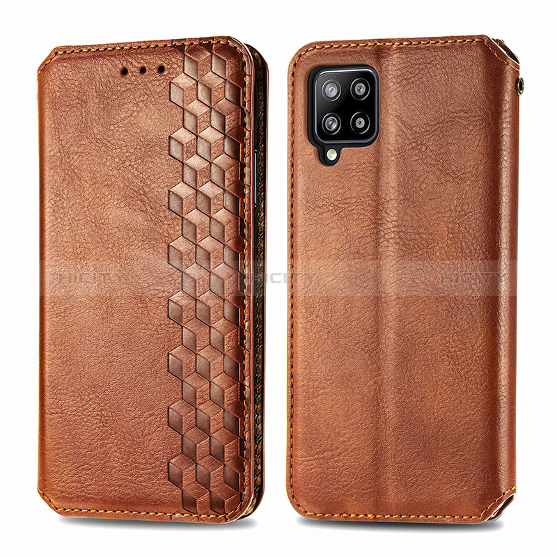 Coque Portefeuille Livre Cuir Etui Clapet S01D pour Samsung Galaxy A42 5G Marron Plus