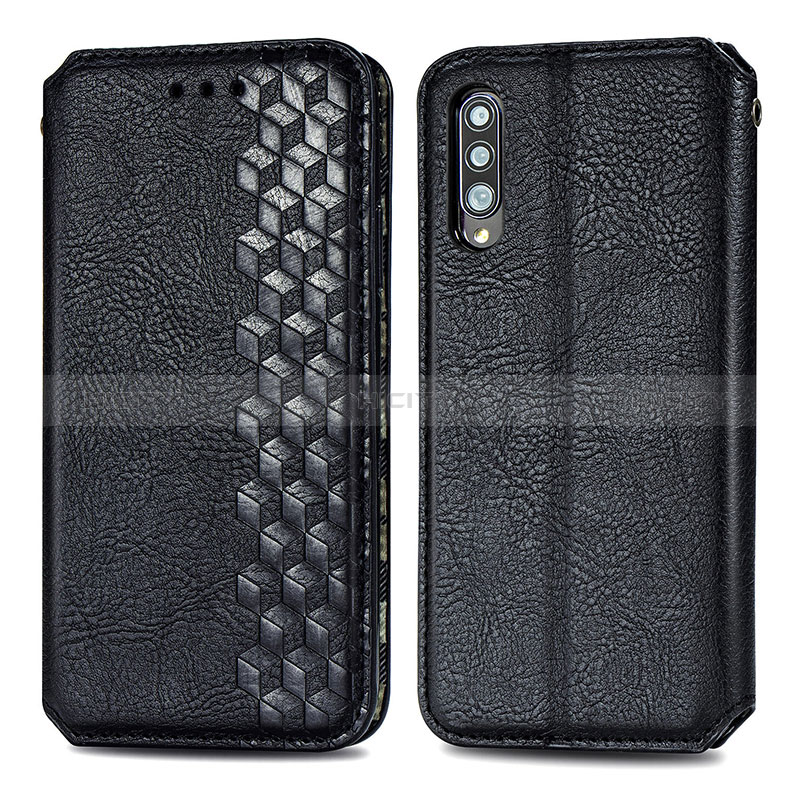 Coque Portefeuille Livre Cuir Etui Clapet S01D pour Samsung Galaxy A70 Noir Plus