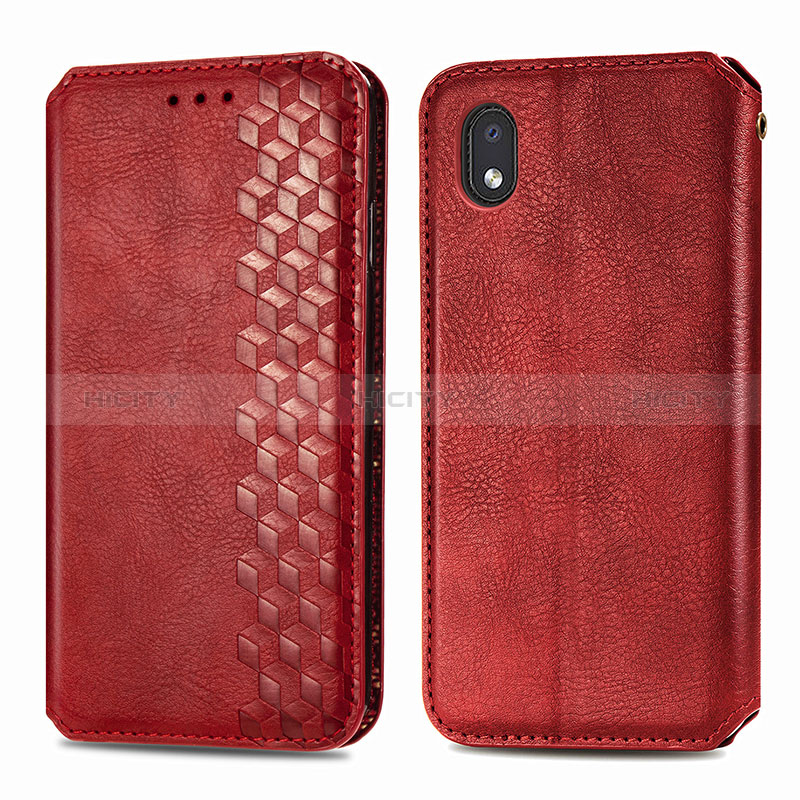 Coque Portefeuille Livre Cuir Etui Clapet S01D pour Samsung Galaxy M01 Core Rouge Plus