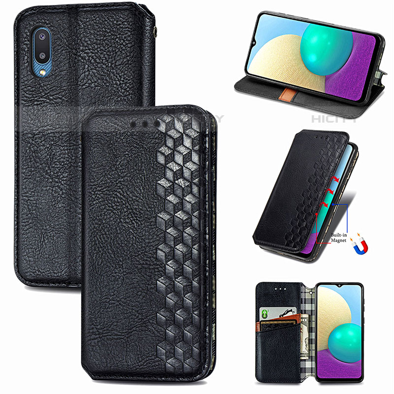 Coque Portefeuille Livre Cuir Etui Clapet S01D pour Samsung Galaxy M02 Plus