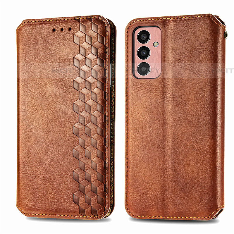 Coque Portefeuille Livre Cuir Etui Clapet S01D pour Samsung Galaxy M13 4G Marron Plus