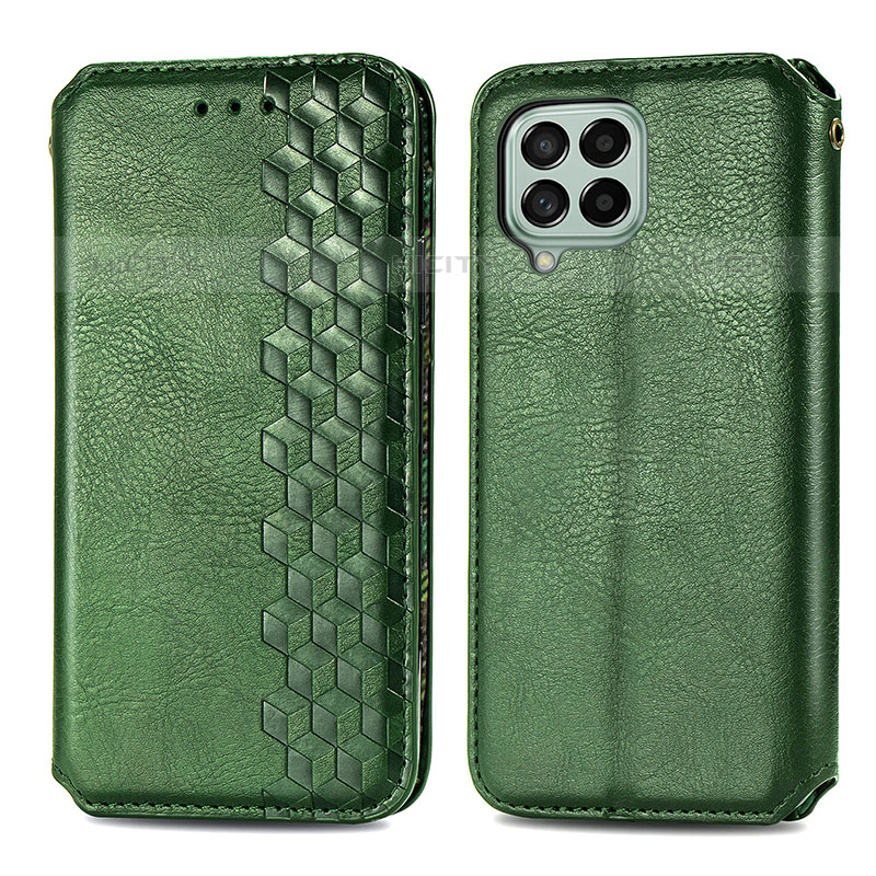 Coque Portefeuille Livre Cuir Etui Clapet S01D pour Samsung Galaxy M53 5G Vert Plus