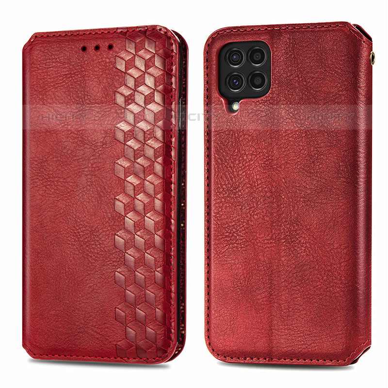 Coque Portefeuille Livre Cuir Etui Clapet S01D pour Samsung Galaxy M62 4G Rouge Plus