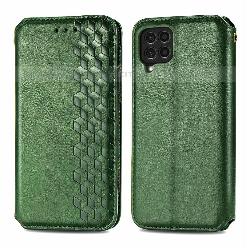 Coque Portefeuille Livre Cuir Etui Clapet S01D pour Samsung Galaxy M62 4G Vert Plus