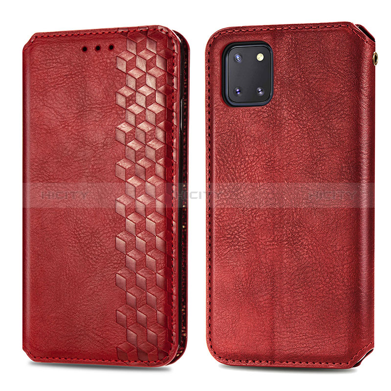 Coque Portefeuille Livre Cuir Etui Clapet S01D pour Samsung Galaxy Note 10 Lite Rouge Plus