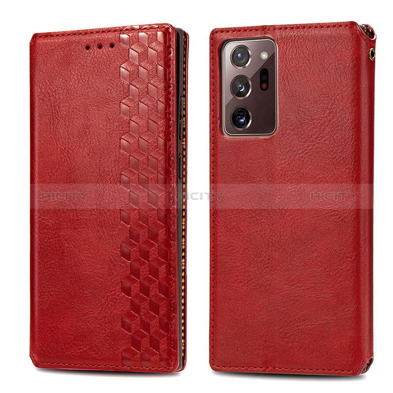 Coque Portefeuille Livre Cuir Etui Clapet S01D pour Samsung Galaxy Note 20 Ultra 5G Rouge Plus