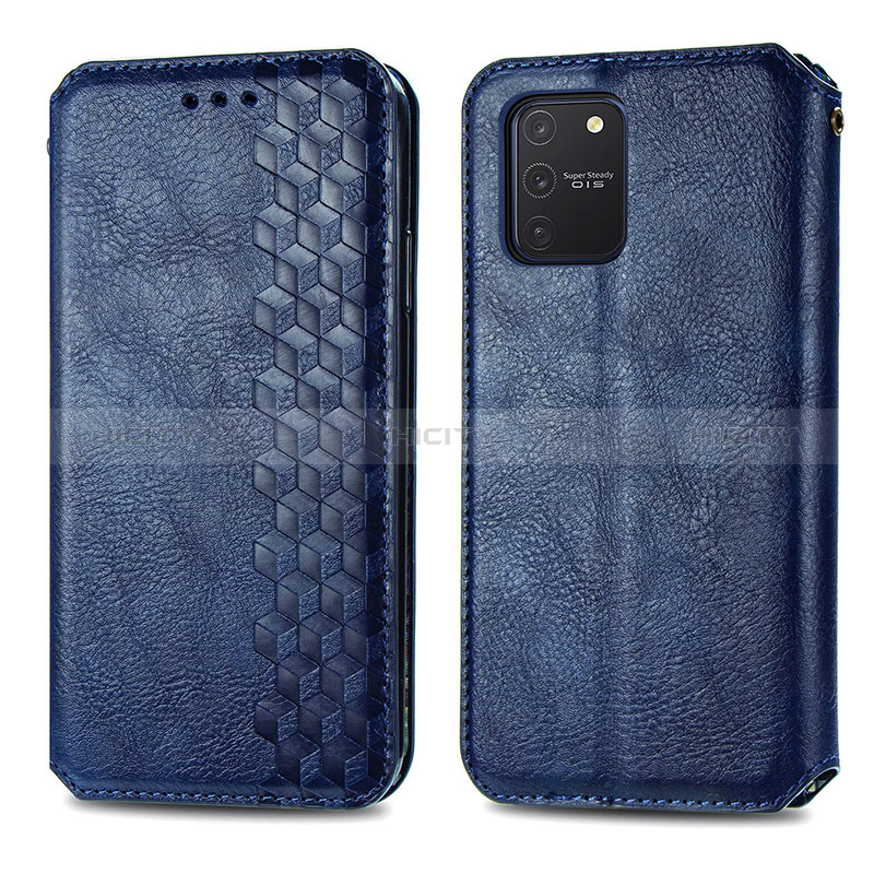 Coque Portefeuille Livre Cuir Etui Clapet S01D pour Samsung Galaxy S10 Lite Bleu Plus